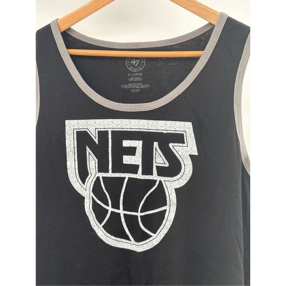 Forty Seven Brand Brooklyn Nets Basketball Tank Top Men Size XL Black - Picture 2 of 8